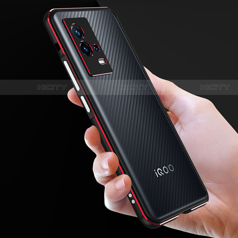 Vivo iQOO 8 5G用ケース 高級感 手触り良い アルミメタル 製の金属製 バンパー カバー Vivo 