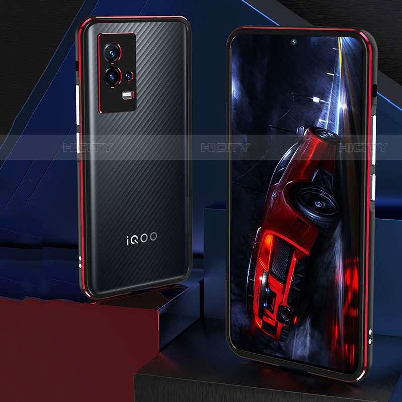 Vivo iQOO 8 Pro 5G用ケース 高級感 手触り良い アルミメタル 製の金属製 バンパー カバー A01 Vivo 