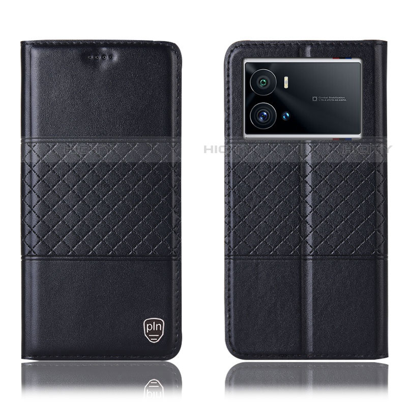 Vivo iQOO 9 5G用手帳型 レザーケース スタンド カバー H06P Vivo ブラック