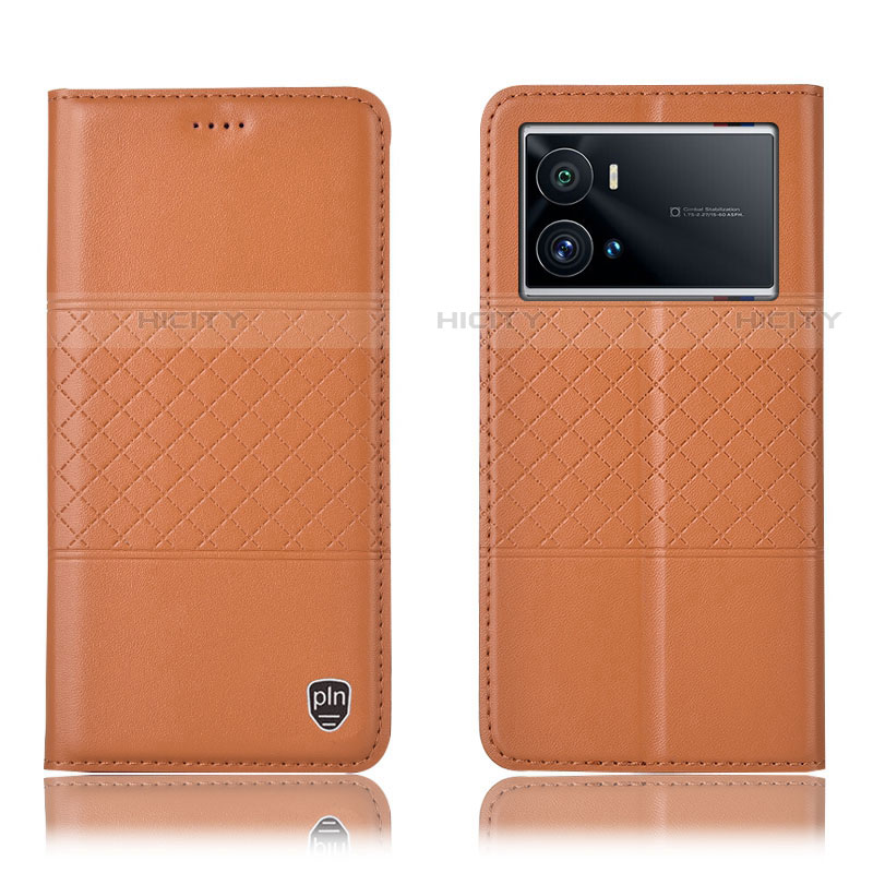 Vivo iQOO 9 Pro 5G用手帳型 レザーケース スタンド カバー H06P Vivo オレンジ