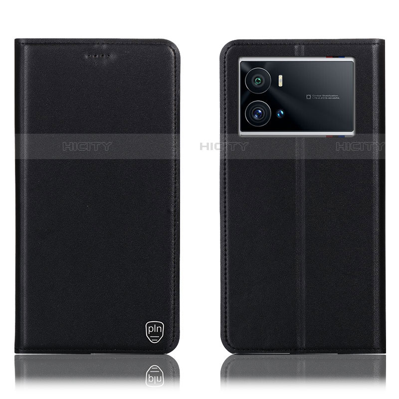 Vivo iQOO 9 Pro 5G用手帳型 レザーケース スタンド カバー H04P Vivo ブラック