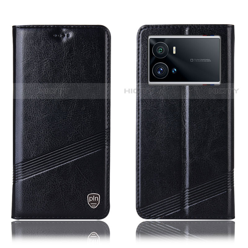 Vivo iQOO 9 Pro 5G用手帳型 レザーケース スタンド カバー H07P Vivo ブラック