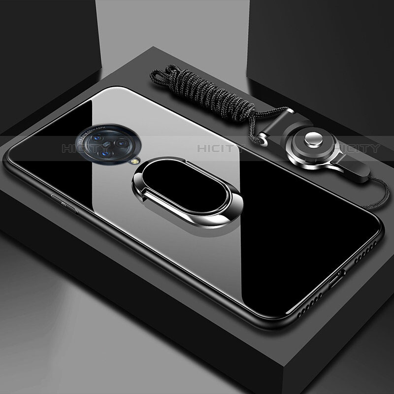 Vivo Nex 3用ハイブリットバンパーケース プラスチック 鏡面 カバー アンド指輪 マグネット式 Vivo ブラック