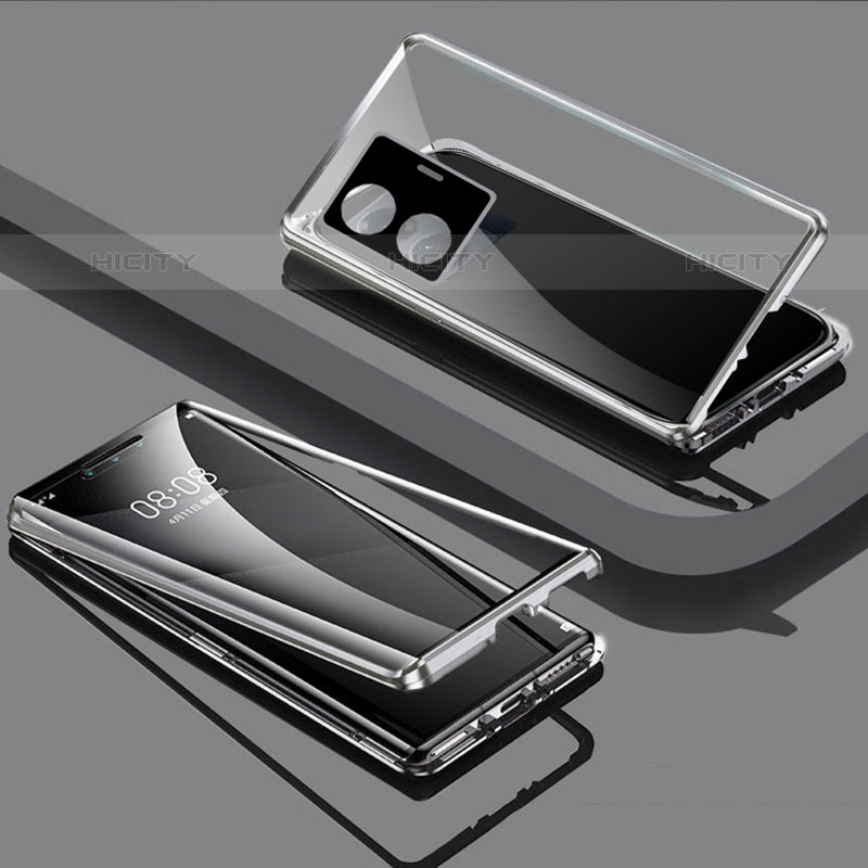 Vivo T1 Pro 5G用ケース 高級感 手触り良い アルミメタル 製の金属製 360度 フルカバーバンパー 鏡面 カバー Vivo 