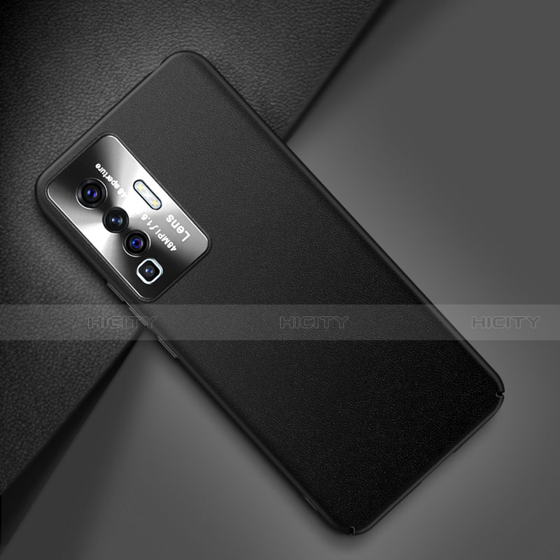 Vivo X50 5G用ケース 高級感 手触り良いレザー柄 Vivo ブラック