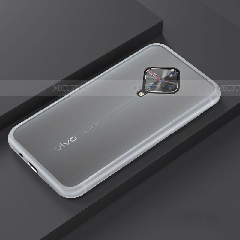 Vivo X50 Lite用ハイブリットバンパーケース プラスチック 兼シリコーン カバー U01 Vivo ホワイト