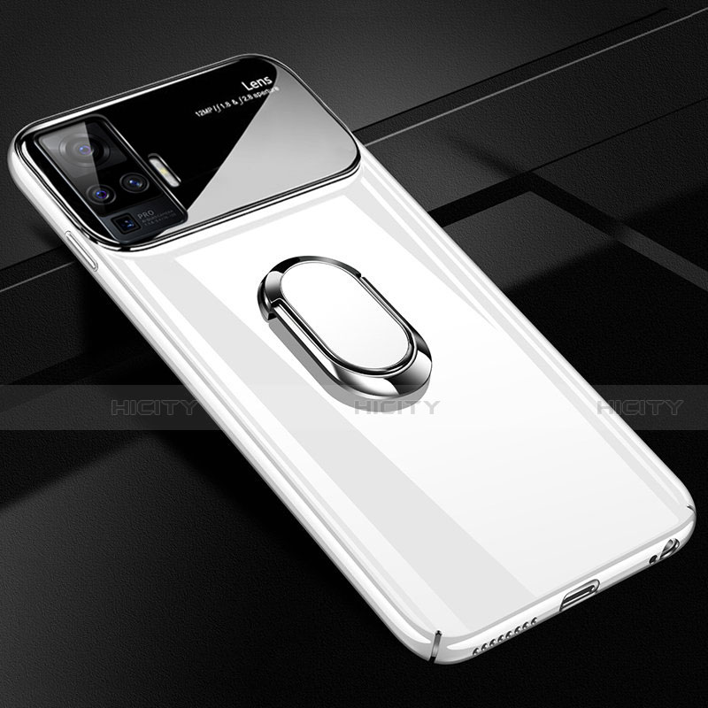 Vivo X50 Pro 5G用ハードケース プラスチック 質感もマット アンド指輪 マグネット式 A01 Vivo ホワイト