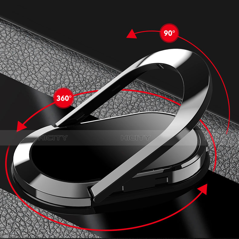 Vivo X50 Pro 5G用シリコンケース ソフトタッチラバー レザー柄 アンド指輪 マグネット式 S04 Vivo 