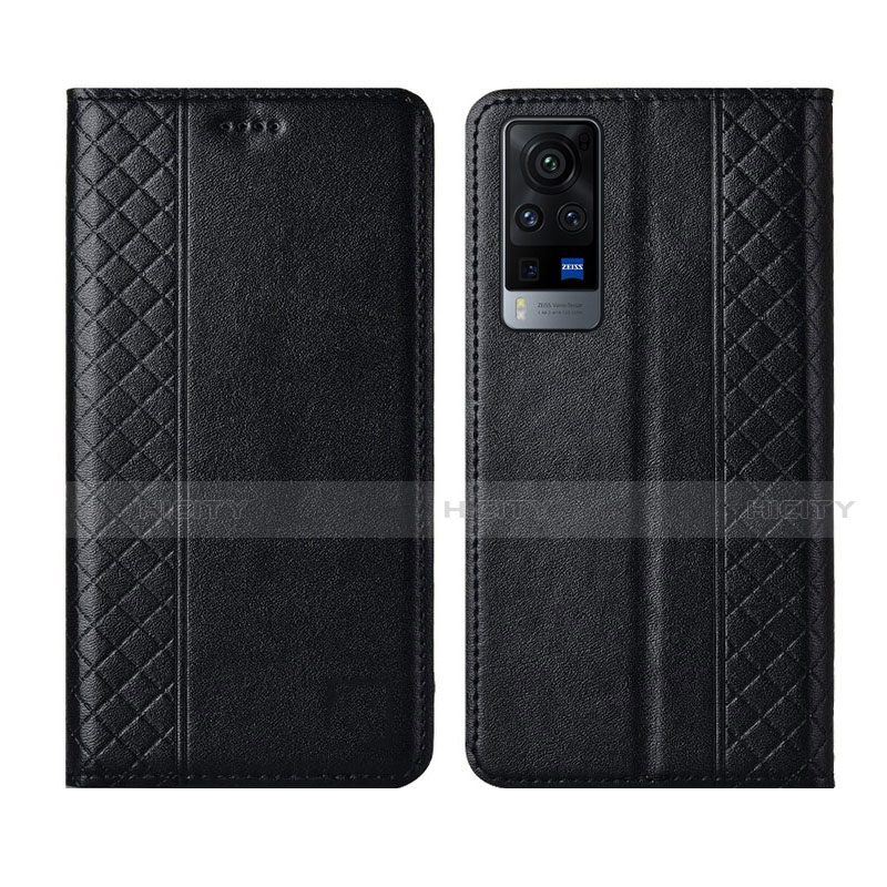 Vivo X60 5G用手帳型 レザーケース スタンド カバー L02 Vivo ブラック