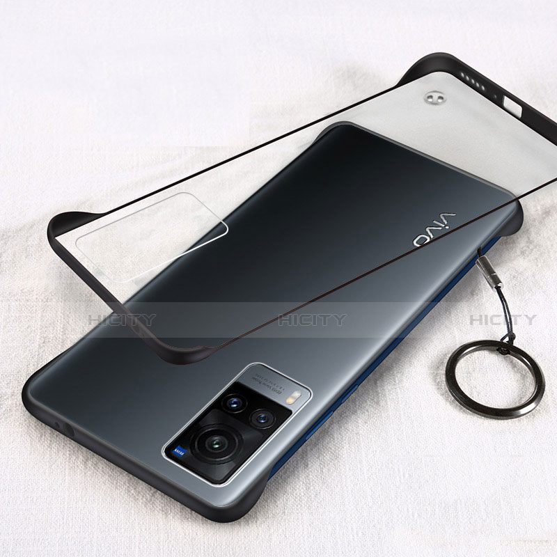 Vivo X60 5G用ハードカバー クリスタル クリア透明 H01 Vivo ブラック