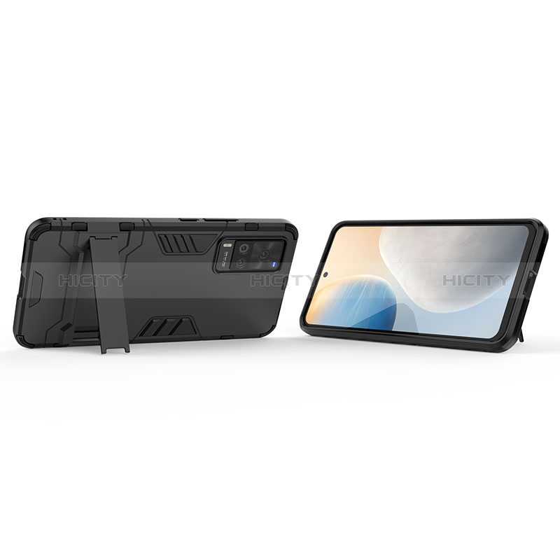 Vivo X60 Pro 5G用ハイブリットバンパーケース スタンド プラスチック 兼シリコーン カバー Vivo 