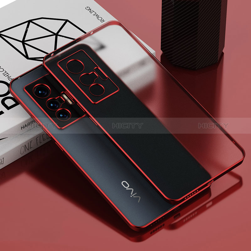 Vivo X70 5G用極薄ソフトケース シリコンケース 耐衝撃 全面保護 クリア透明 AN1 Vivo レッド