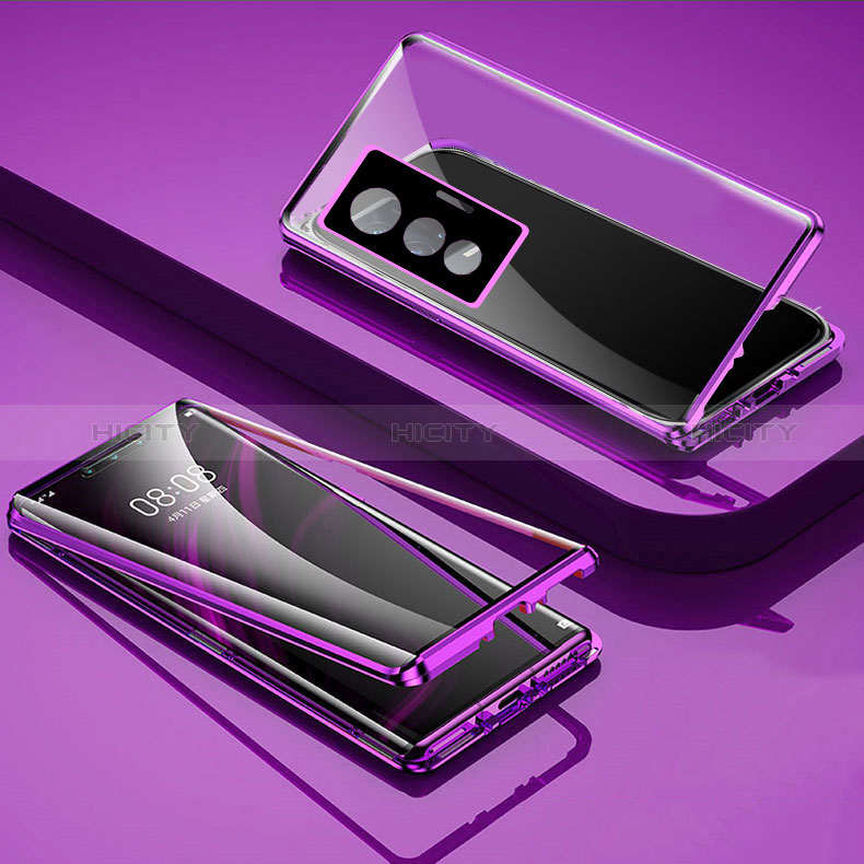 Vivo X70 5G用ケース 高級感 手触り良い アルミメタル 製の金属製 360度 フルカバーバンパー 鏡面 カバー P01 Vivo 
