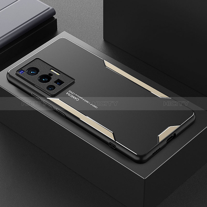 Vivo X70 Pro 5G用ケース 高級感 手触り良い アルミメタル 製の金属製 兼シリコン カバー PB1 Vivo ゴールド