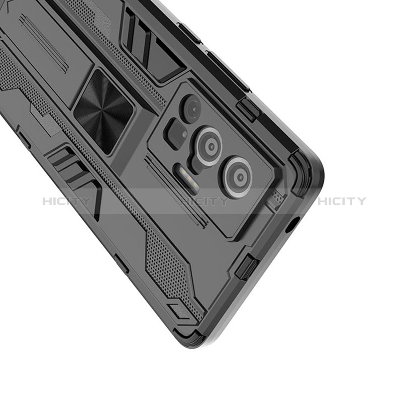 Vivo X70 Pro 5G用ハイブリットバンパーケース スタンド プラスチック 兼シリコーン カバー マグネット式 KC1 Vivo 