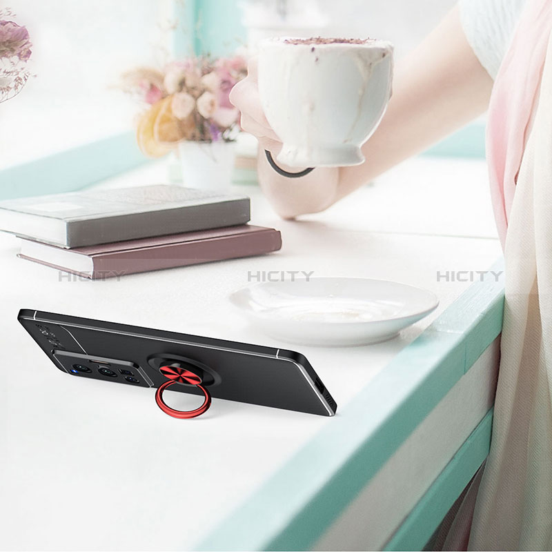 Vivo X70 Pro 5G用極薄ソフトケース シリコンケース 耐衝撃 全面保護 アンド指輪 マグネット式 バンパー SD2 Vivo 