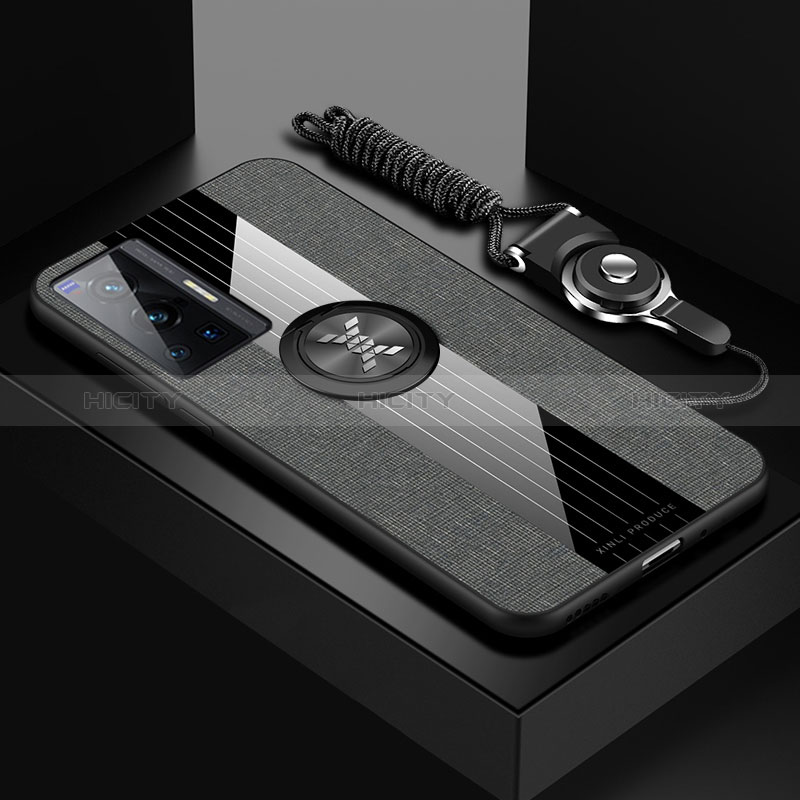 Vivo X70 Pro 5G用極薄ソフトケース シリコンケース 耐衝撃 全面保護 アンド指輪 マグネット式 バンパー X03L Vivo 