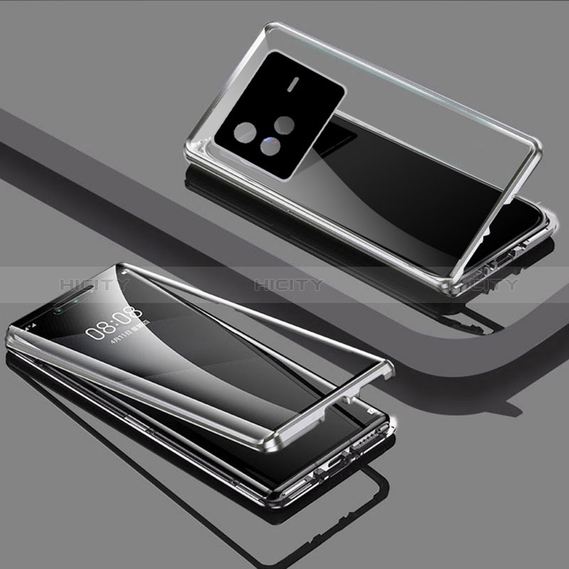 Vivo X80 5G用ケース 高級感 手触り良い アルミメタル 製の金属製 360度 フルカバーバンパー 鏡面 カバー P01 Vivo 