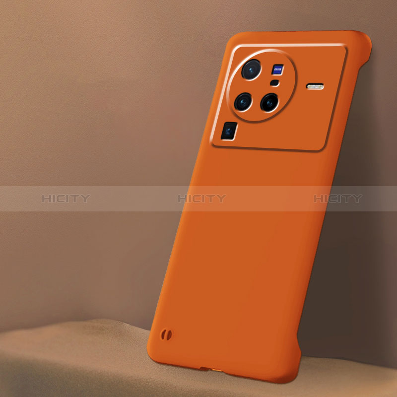Vivo X80 Pro 5G用ハードケース プラスチック 質感もマット フレームレス カバー Vivo オレンジ
