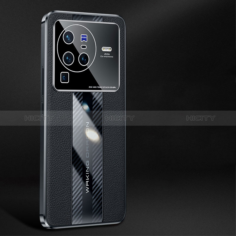 Vivo X80 Pro 5G用ケース 高級感 手触り良いレザー柄 JB1 Vivo ブラック