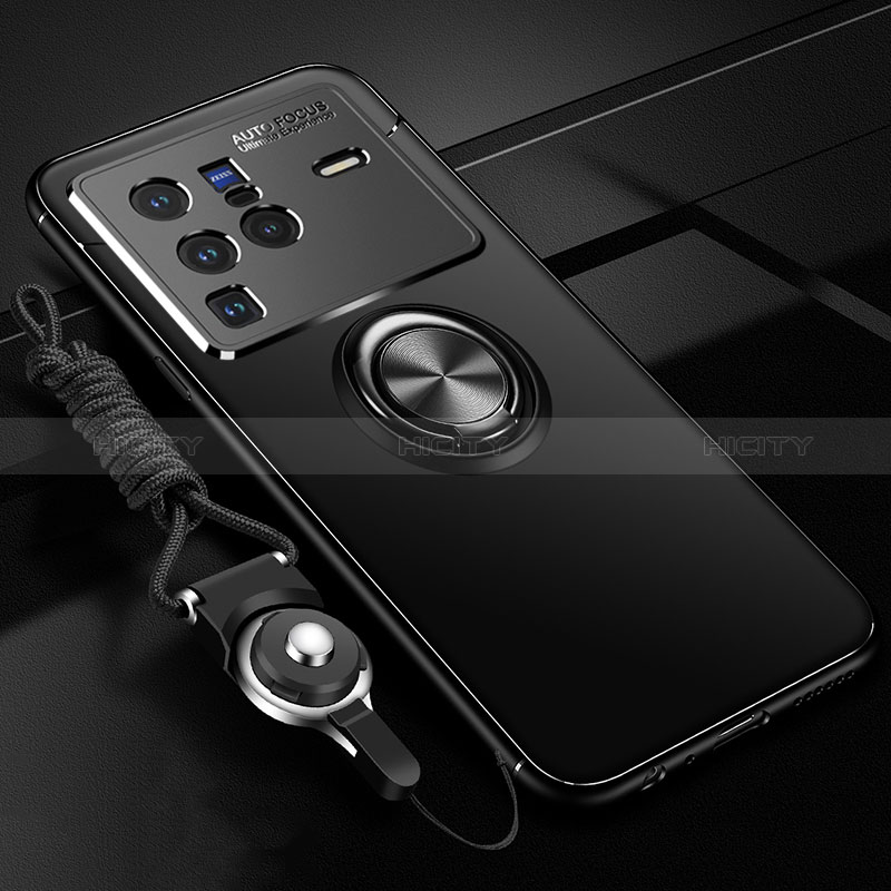 Vivo X80 Pro 5G用極薄ソフトケース シリコンケース 耐衝撃 全面保護 アンド指輪 マグネット式 バンパー SD3 Vivo 