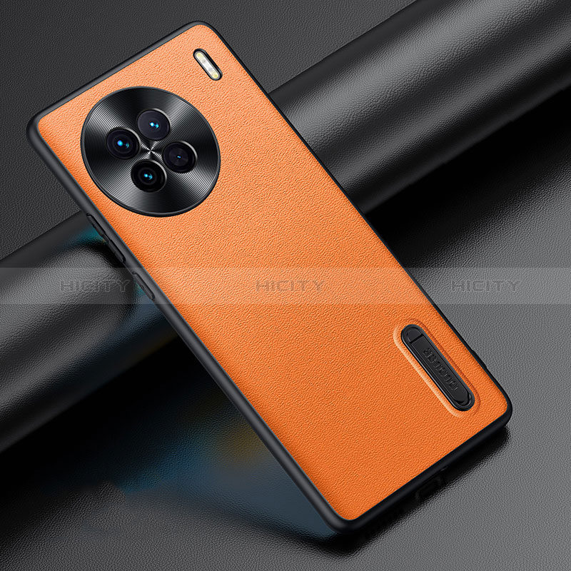 Vivo X90 5G用ケース 高級感 手触り良いレザー柄 JB3 Vivo オレンジ