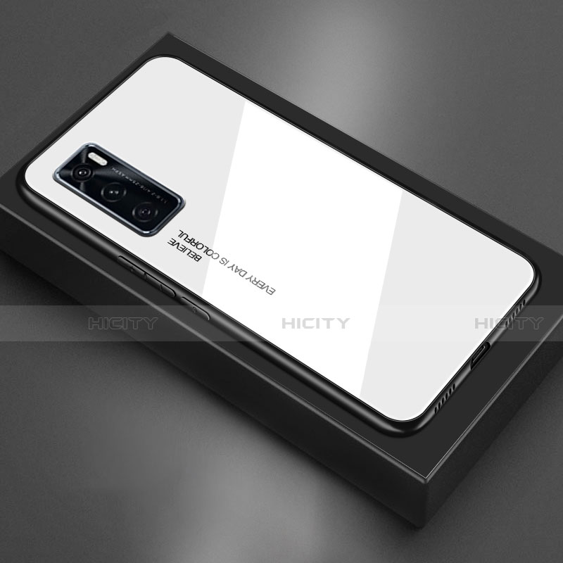 Vivo Y70 (2020)用ハイブリットバンパーケース プラスチック 鏡面 カバー Vivo ホワイト