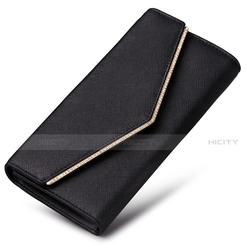 ハンドバッグ ポーチ 財布型ケース レザー ユニバーサル K03 ブラック