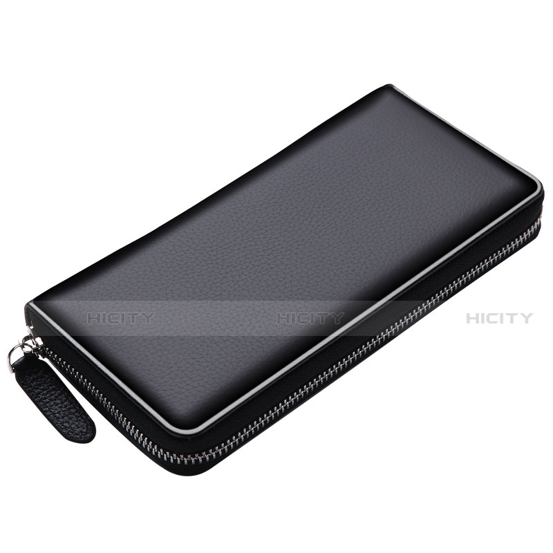 ハンドバッグ ポーチ 財布型ケース レザー ユニバーサル K05 ブラック