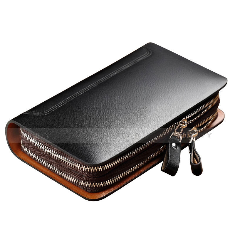 ハンドバッグ ポーチ 財布型ケース レザー ユニバーサル ブラック