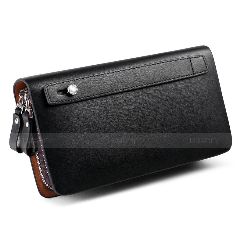 ハンドバッグ ポーチ 財布型ケース レザー ユニバーサル ブラック