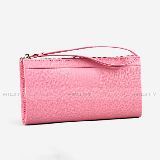 カイコハンドバッグ ポーチ 財布型ケース レザー ユニバーサル ピンク