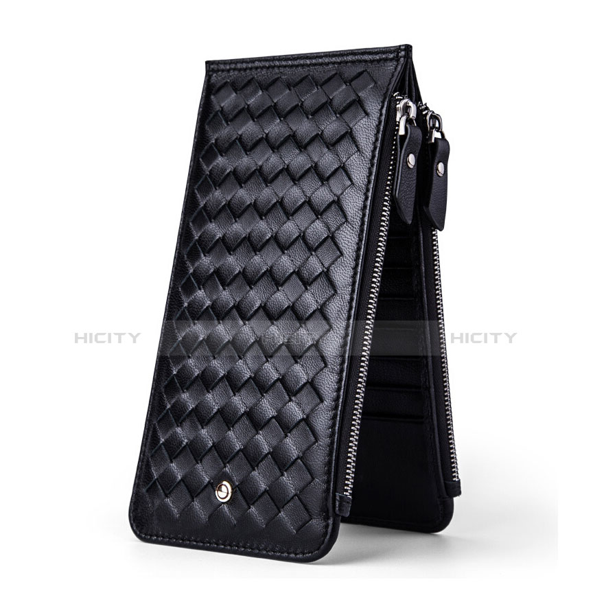 菱形ハンドバッグ ポーチ 財布型ケース レザー ユニバーサル ブラック