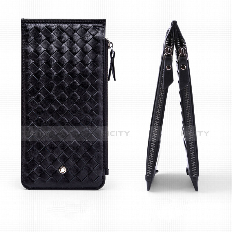 菱形ハンドバッグ ポーチ 財布型ケース レザー ユニバーサル ブラック