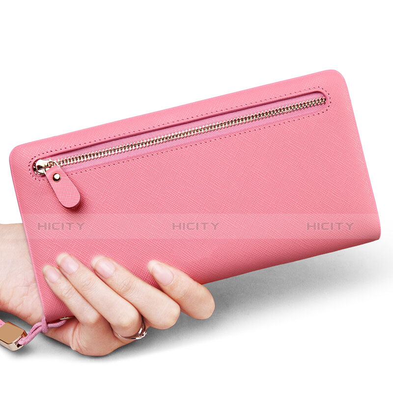 カイコハンドバッグ ポーチ 財布型ケース レザー ユニバーサル T01 ピンク