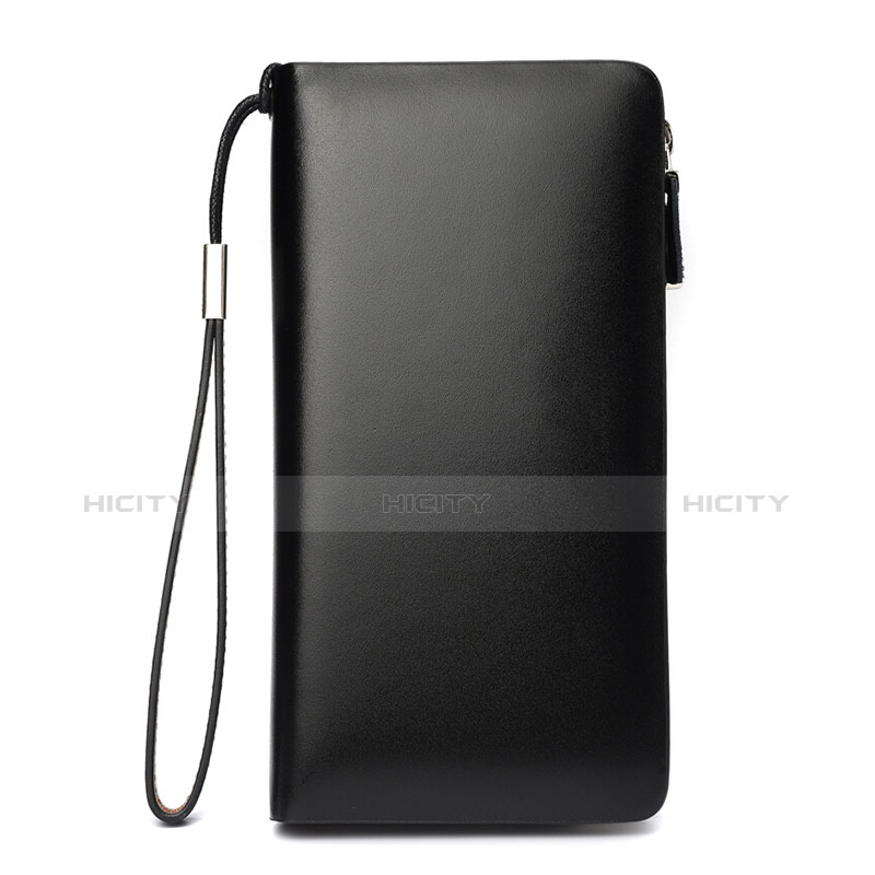 ハンドバッグ ポーチ 財布型ケース レザー ユニバーサル H03 ブラック