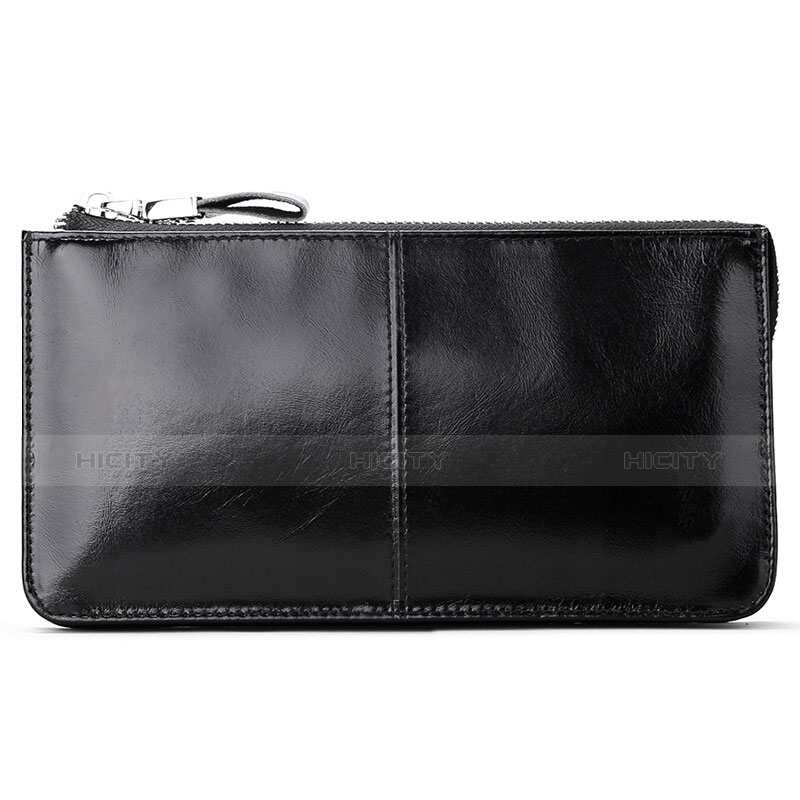 ハンドバッグ ポーチ 財布型ケース レザー ユニバーサル H07 ブラック