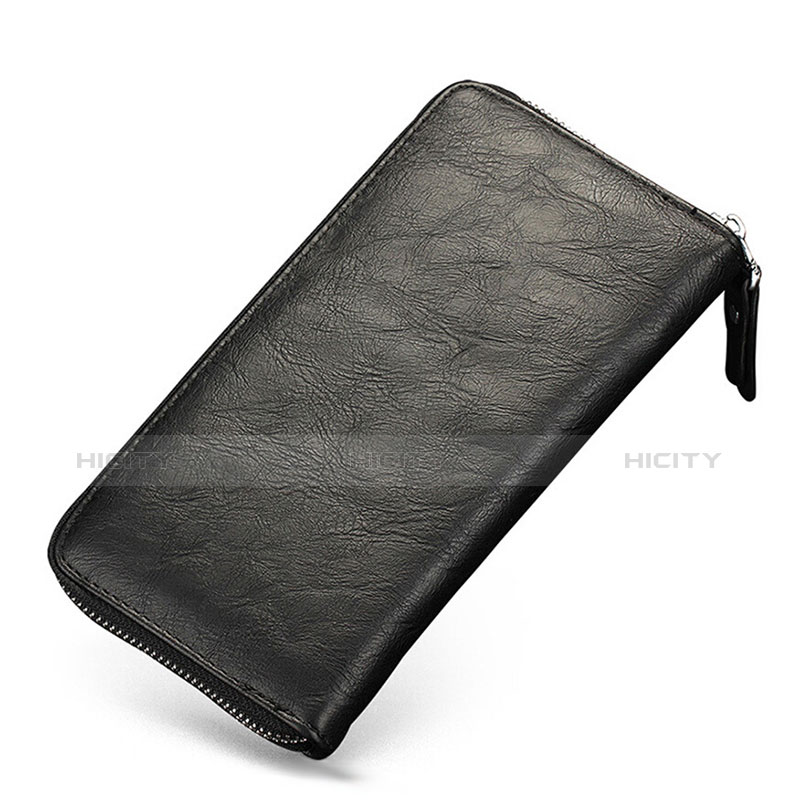 ハンドバッグ ポーチ 財布型ケース レザー ユニバーサル H09 ブラック