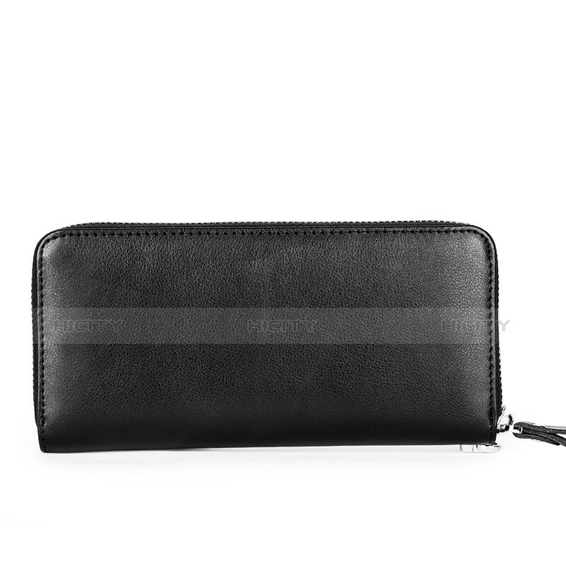 ハンドバッグ ポーチ 財布型ケース レザー ユニバーサル H13 ブラック