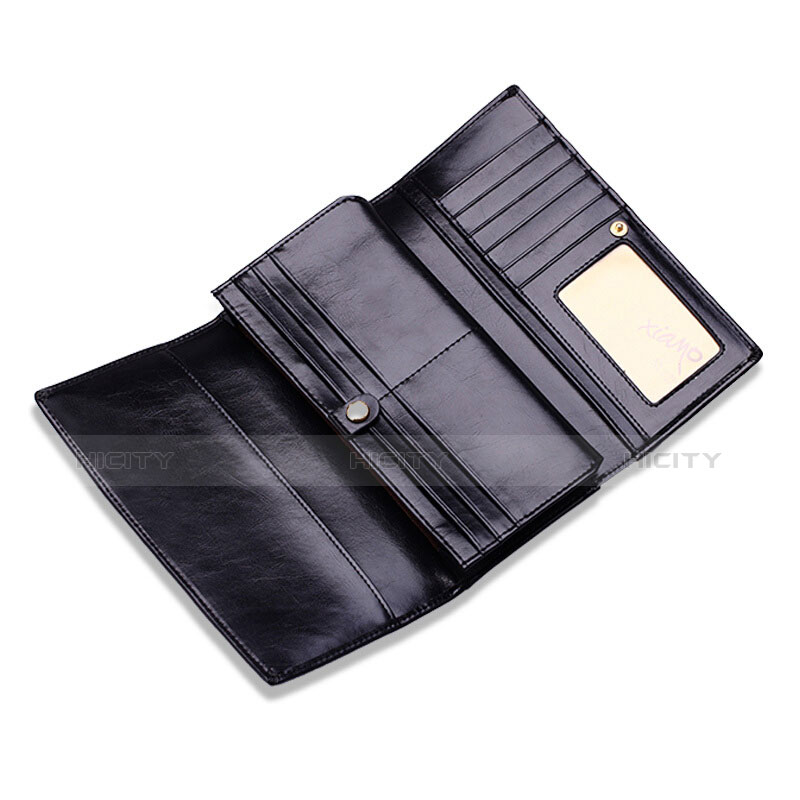 ハンドバッグ ポーチ 財布型ケース レザー ユニバーサル H14 ブラック