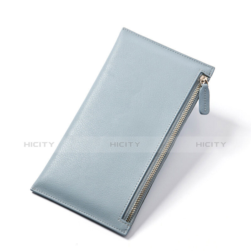 ハンドバッグ ポーチ 財布型ケース レザー ユニバーサル H23 ブルー