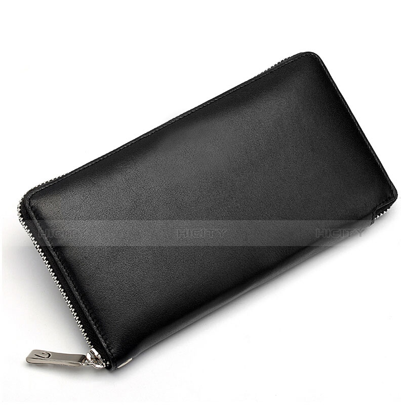 ハンドバッグ ポーチ 財布型ケース レザー ユニバーサル H18 ブラック