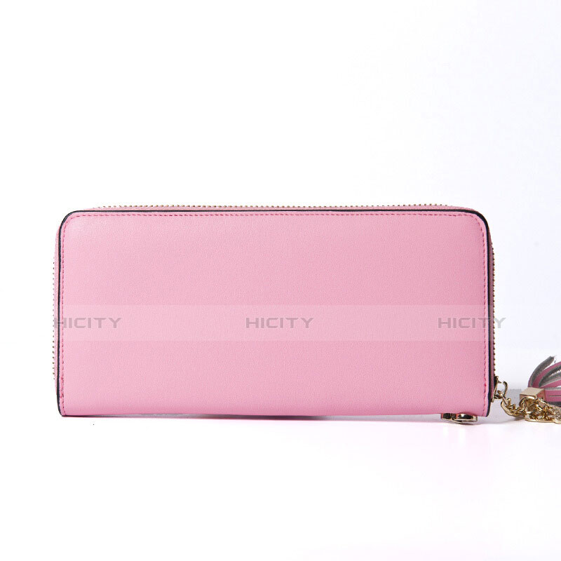 ハンドバッグ ポーチ 財布型ケース レザー ユニバーサル H24 ピンク