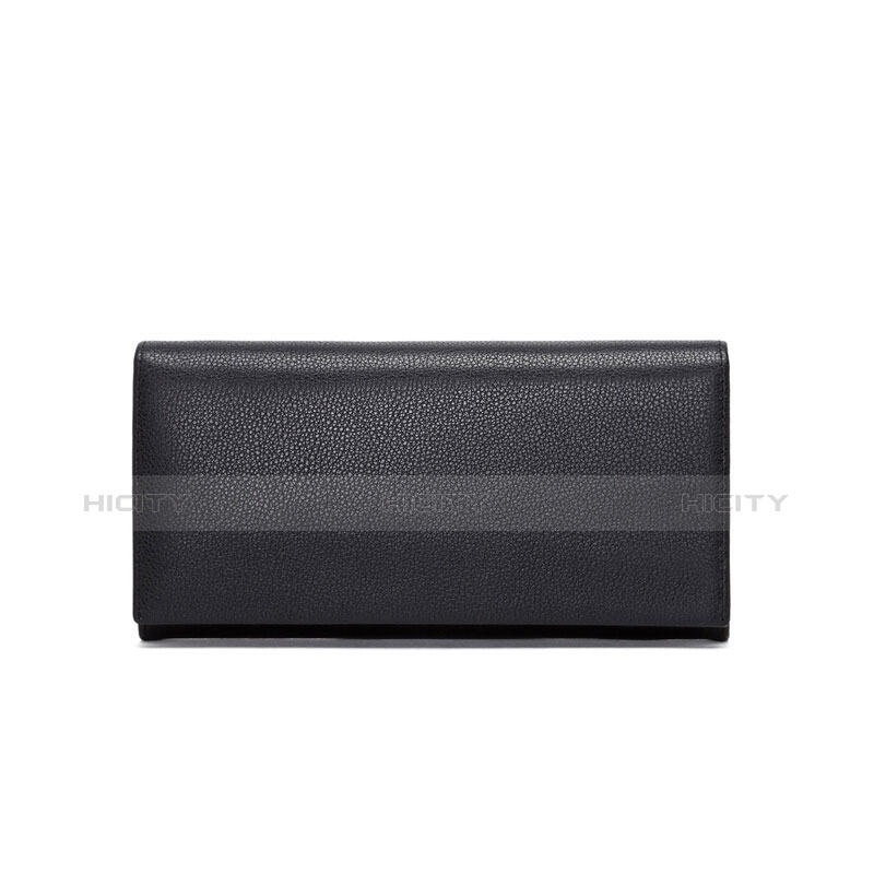 lichee パターンハンドバッグ ポーチ 財布型ケース レザー ユニバーサル ブラック