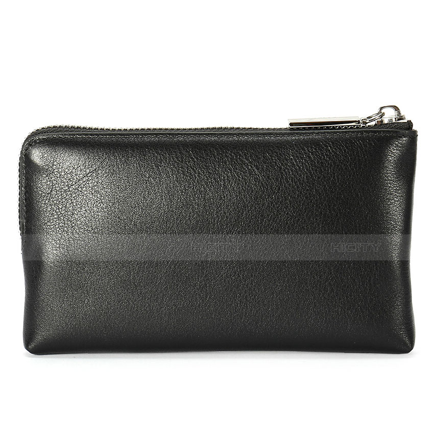 ハンドバッグ ポーチ 財布型ケース レザー ユニバーサル H27 ブラック