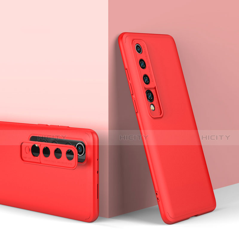 Xiaomi Mi 10用ハードケース プラスチック 質感もマット 前面と背面 360度 フルカバー P01 Xiaomi レッド