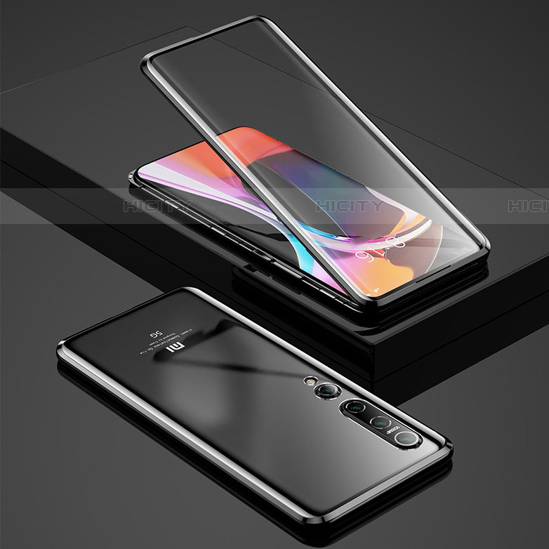 Xiaomi Mi 10用ケース 高級感 手触り良い アルミメタル 製の金属製 360度 フルカバーバンパー 鏡面 カバー Xiaomi ブラック