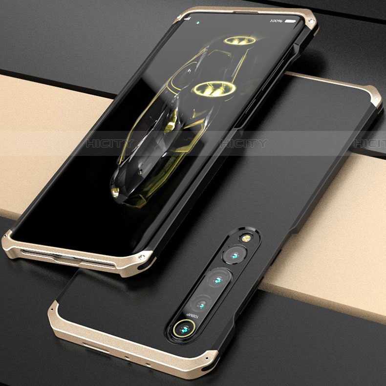 Xiaomi Mi 10用ケース 高級感 手触り良い アルミメタル 製の金属製 カバー Xiaomi ゴールド・ブラック