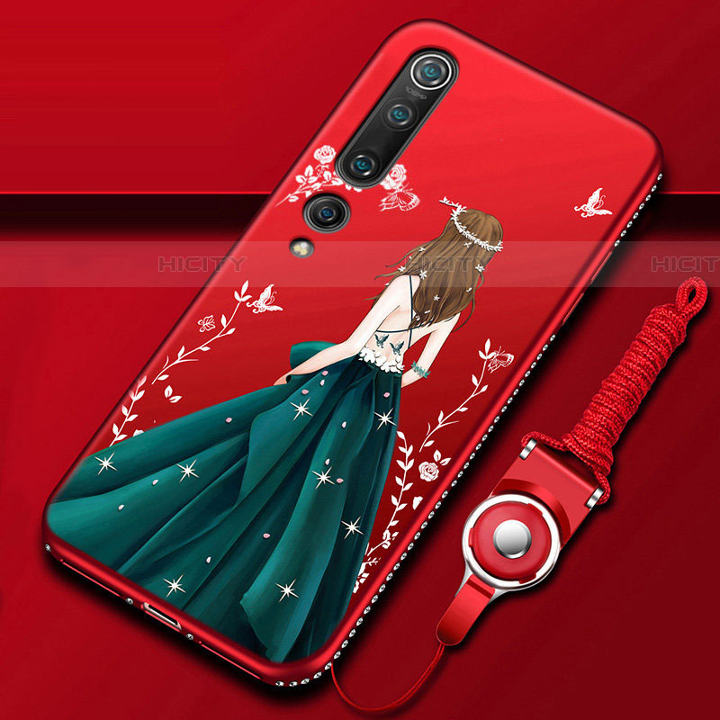 Xiaomi Mi 10用シリコンケース ソフトタッチラバー バタフライ ドレスガール ドレス少女 カバー Xiaomi 