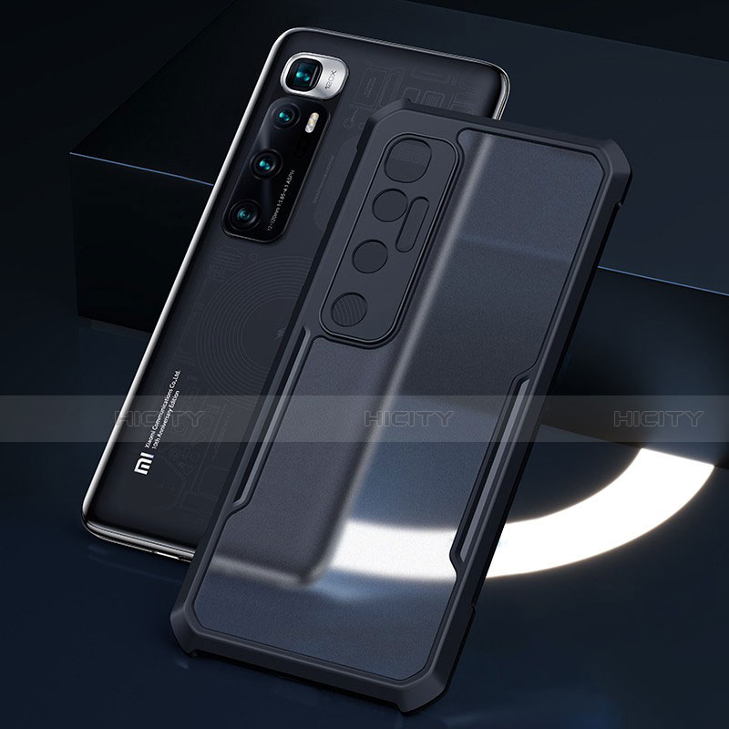 Xiaomi Mi 10 Ultra用ハイブリットバンパーケース クリア透明 プラスチック 鏡面 カバー M01 Xiaomi ブラック
